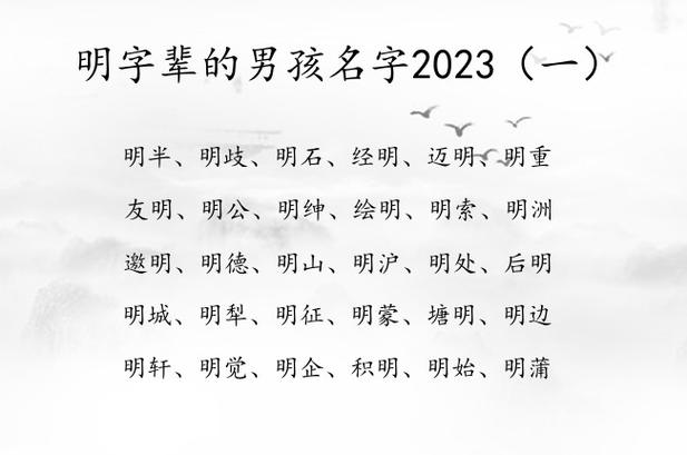 明子辈起名男孩 带明字的霸气名字