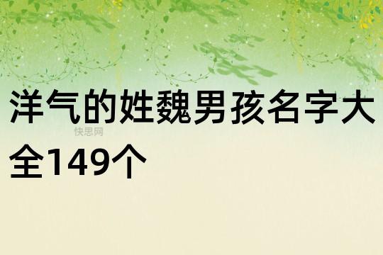 洋气的姓魏男孩名字大全149个