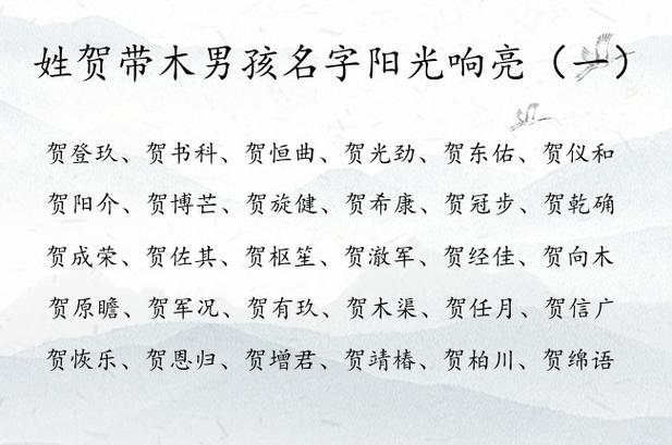 贺起名男孩名字 贺氏起名男孩名字