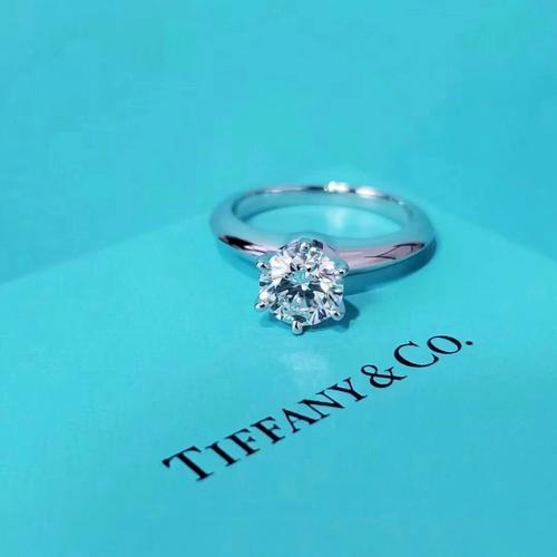 蒂芙尼一克拉钻石婚戒结婚钻戒六爪戒指女戒