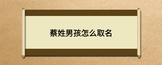 蔡姓男孩怎么取名_起名问答-美名宝起名网