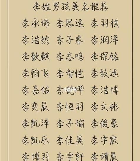 男宝宝姓李取什么名字好,起名大全男孩名字图4