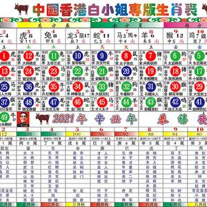 中国香港白小姐六合彩生肖表2023牛年十二12生肖灵码波色卡对照表