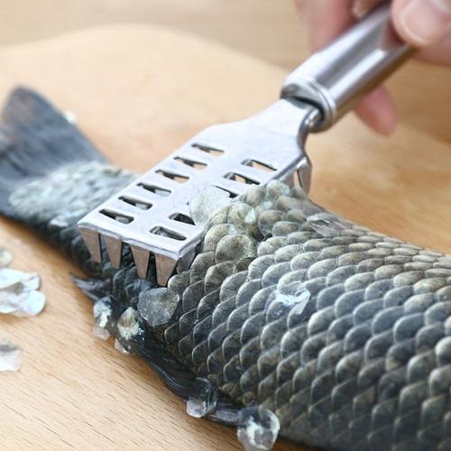 鱼鳞刨刮鳞器家用加厚不锈钢去鳞破肚二合一刮鱼鳞器杀鱼刀刷鱼鳞