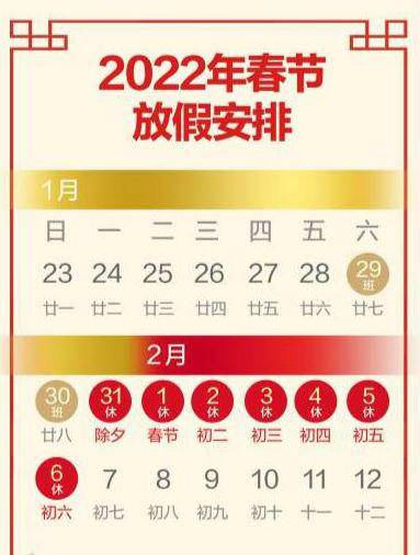 今年过年是什么时候 2022几号过年春节