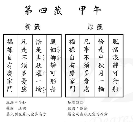 第四签 甲午 新.六十甲子妈祖灵签解说-育德妈祖同修会