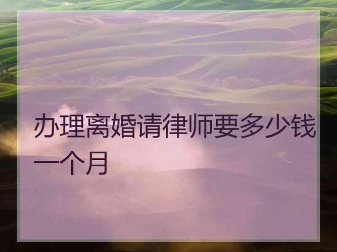 办理离婚请律师要多少钱一个月异地离婚请律师需要多少钱