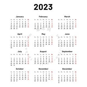 2023年简约日历 癸卯年兔年年历台历模板 ai格式矢量设计素材