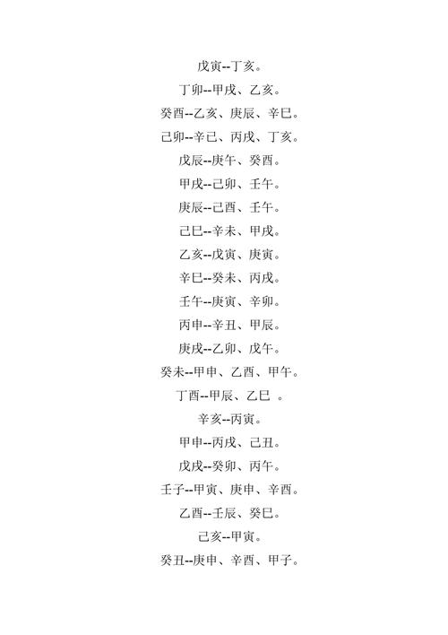 生辰八字合婚查询表